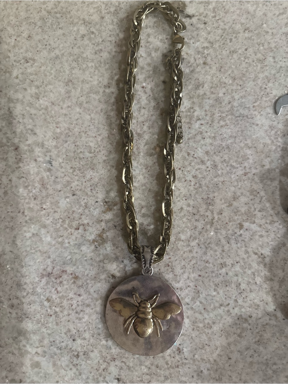 Brass necklace Bee Pendant Necklace